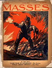The cover art by John French Sloan from the June 1914 issue of  The Masses, depicting the massacre. 