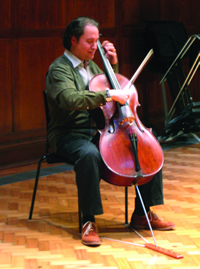 Aaron Minsky performing at St. Paul’s Girls’ School, where Gustav Holst taught as director of music from 1905 to 1934. Holst composed his “St. Paul’s Suite” for the school.