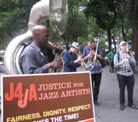 Musicians performed as part of the union's jazz campaign. Photo: Shane Gasteyer