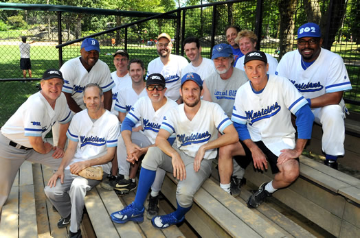 The Local 802 Musicians A.M. team Front row (left to right): Clint Sharman (manager), Dave Olson Row 2: Shawn Andrew, Joe Barati, Jason Covey, Greg Taroian, Chris Harbur Row 3: Greg Briggler, Seneca Black, Jim Robinson, Jack Mead Row 4: Marc Rosenthal, Susan Winthrop, Christian McBride