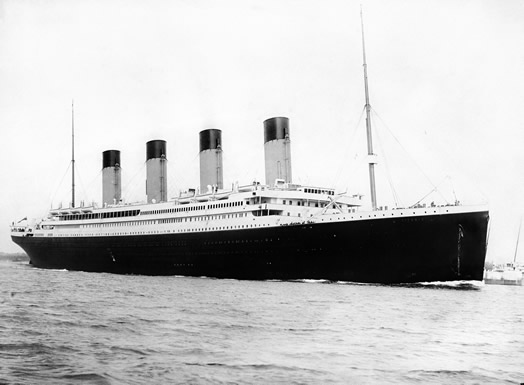The Titanic, departing Southhampton, England on April 10, 1912. Photo: Wikimedia Commons/Wikipedia