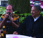 The late, great Frank Wess (right) with Scott Robinson in 2012.