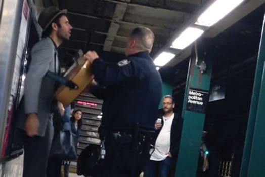 Andrew Kalleen was arrested for performing legally on a subway platform.