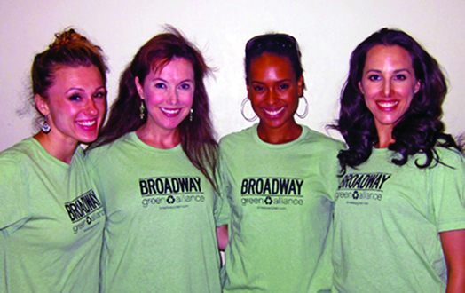 The Broadway Green Alliance educates, motivates and inspires the theatre community to keep it green. Every Broadway show and every  major Broadway union has its own Green Captain, who helps make the theatre world more sustainable. AJ Fisher, Kimlee Bryant, Rhea Patterson and Jessica Lea Patty have all served as Green Captains.