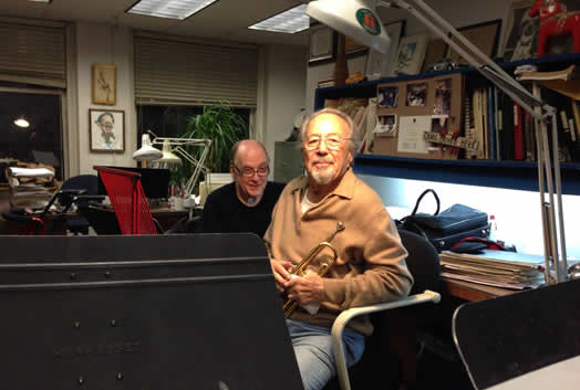 BRIGHT LIGHTS: Emile Charlap (center) with the late Lew Soloff.