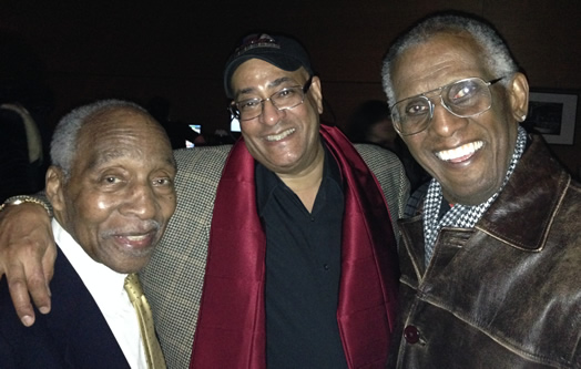 Jimmy Owens (center) with friends Joe Wilder and Wilmer Wise.