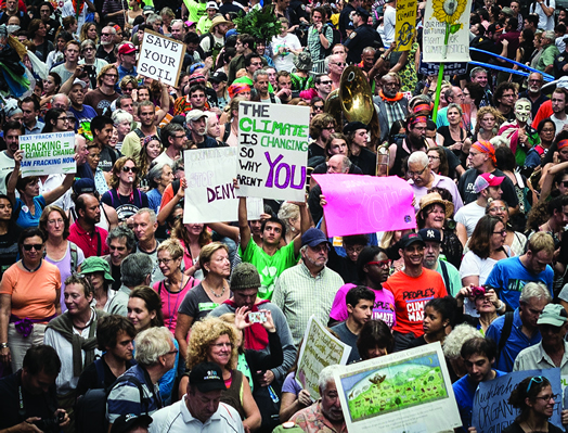 Last year's People's Climate Change March in NYC was the largest climate march in history. Photo: Annette Bernhardt via flickr.com