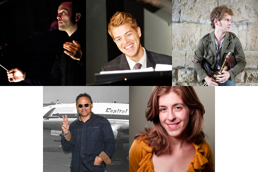 Top row, from left: Brett Rowe, Charlie Reuter, Isaac Alderson. Bottom row: Alan Schissel, Elisa Winter