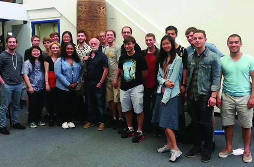 These music students learned what it takes to be a Broadway percussionist. Front row, left to right: Evan Rossington, Leah Minio, Vivienne Boudreaux, Natasha Henry, John Miller, Derek Wohl, Wei-Chieh Chen, Andrew Marshall and Brandon Wong. Second row: Thomas Michaels, Alan Schellenberger, Theresa Pan, Brian Rubino, Wesley Ostrander, Matthew Beaumont, TJ Maistros, Tommy Fan and Casey Collins. Back row: Michael Coiro, Jonathan Haas