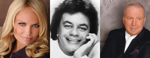 Musicians who backed up Kristin Chenowith (left), Johnny Mathis (middle) and Frank Sinatra Jr. (right) at the Tilles Center played under Local 802 union agreements.