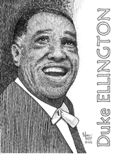 Duke Ellington (1899-1974) as drawn by Mort Kuff.