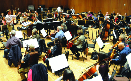 The New York Pops (pictured above in a rehearsal last year at the DiMenna Center) set the bar for Local 802's new classical scale. Photo: Walter Karling