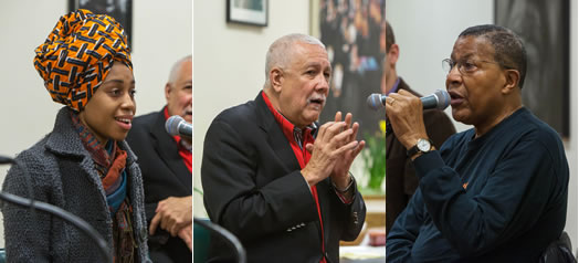 Jazzmeia Horn, Paquito D’Rivera and Bob Cranshaw shared their insights, expertise and advice about the business of music at Local 802’s first Jazz Mentors program. Photos: Kate Glicksberg