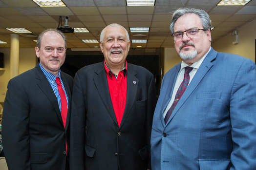 From left, Recording Vice President Andy Schwartz, Paquito D’Rivera, President Tino Gagliardi