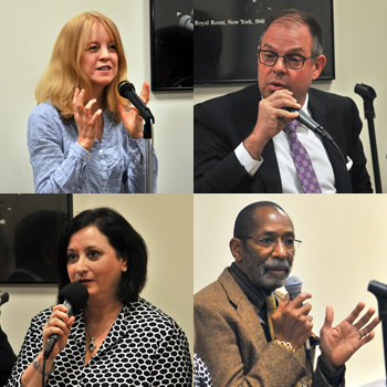 Clockwise from top left: Maria Schneider, Bill Charlap, Ron Carter and Renee Rosnes