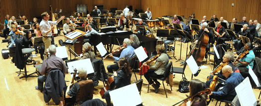 Musicians who play for hte New York Pops (pictured above from a rehearsal last year) recently won a new contract with Local 802. The Pops' wages and benefits have become the basis for the Local 802 freelance classical scale. 