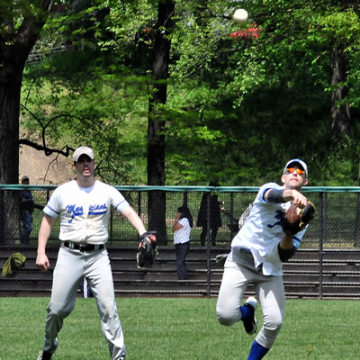 Seneca Black watches Adam Hargus fire one to home.