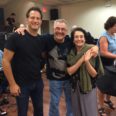 From left, guitarist and vocalist Bruce McDaniel, band leader Ed Palermo and ERF coordinator Bettina Covo.