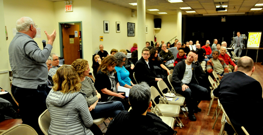 Musicians came together to dicuss politics, legistration, the election and our communities at Local 802’s Dec. 2 membership meeting. Photo: Walter Karling