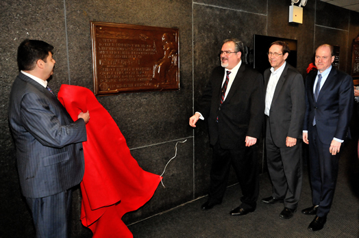 The Titanic musicians’ plaque was unveiled and rededicated in December at Local 802. Photo: Walter Karling
